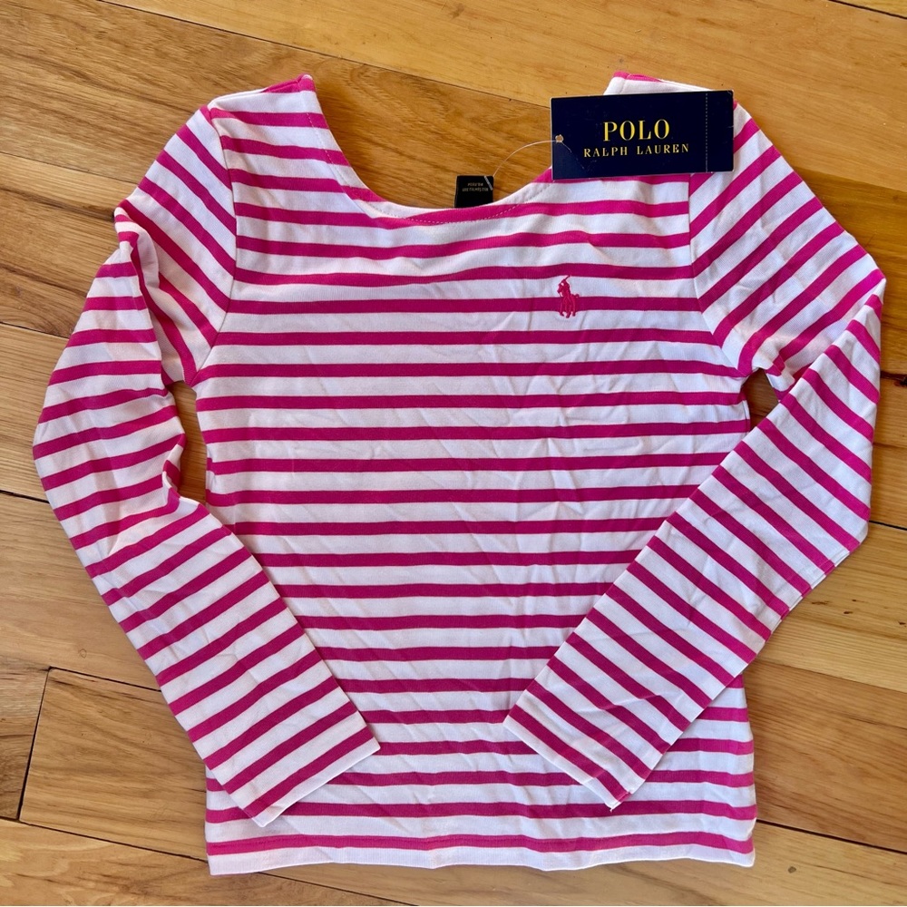 NWT Polo Ralph Lauren 6 pink striped shirt